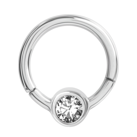 Aufklappbarer Ring mit Strasssteinscheibe 1.2 x 8 x 4mm Crystal