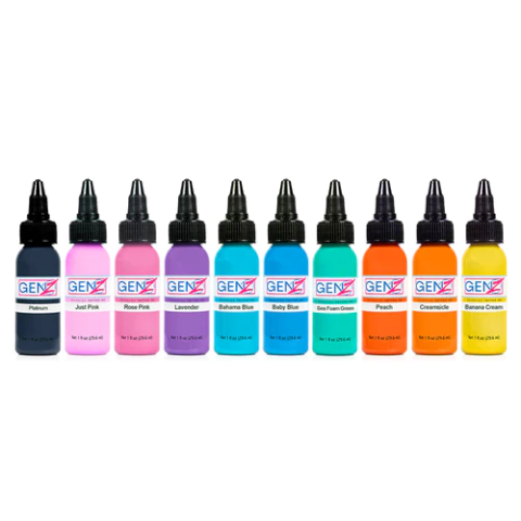 Intenze Ink Gen-Z - Set d’encres Pastel 10 couleurs