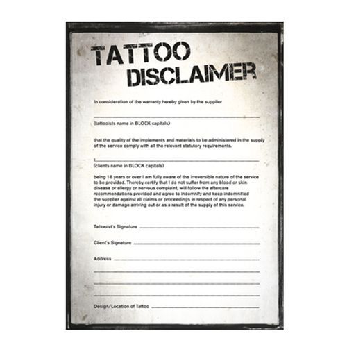 PDF Tattoo Disclaimer Sheet